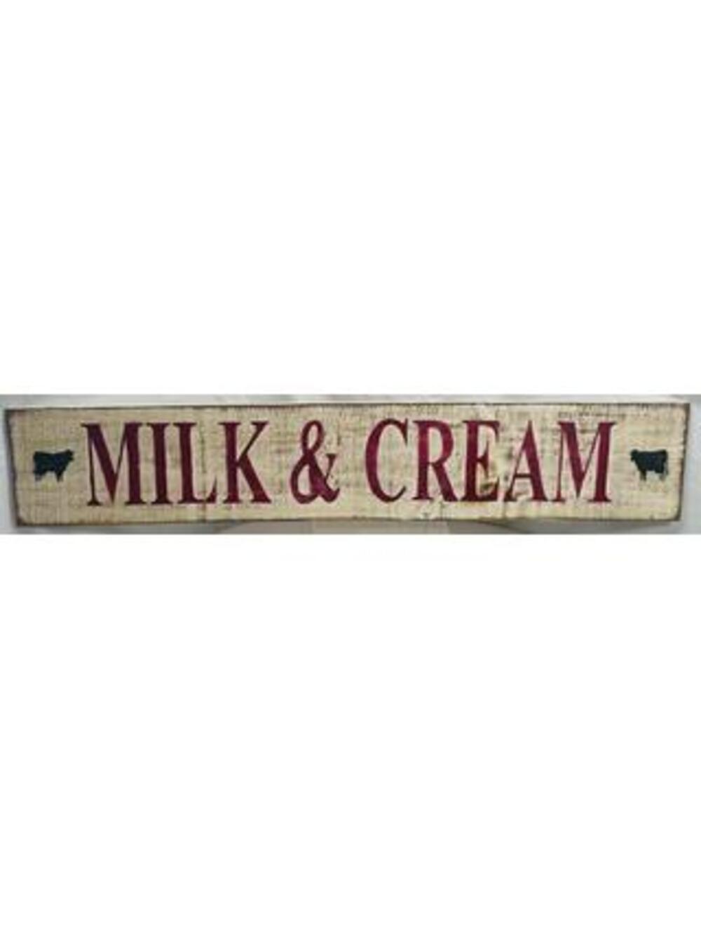 Handmade Wooden MILK & CREAM Rustic Farm Decor 30.5" x 6"